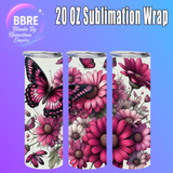 Floral Butterfly 20 OZ Sublimation Transfer