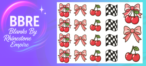 Cherries And Bows UV-DTF Element Sheet