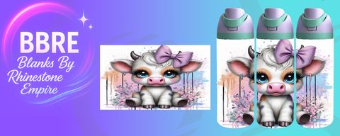 Cow 24 OZ Sublimation Water Bottle Wrap