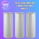 20 oz matte sublimation tumbler blank with lid and straw