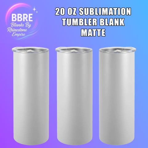 20 oz matte sublimation tumbler blank with lid and straw