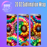 Floral Butterflies 20 OZ Sublimation Transfer