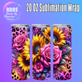 Floral Butterfly 20 OZ Sublimation Transfer