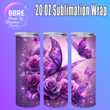 Floral Butterflies 20 OZ Sublimation Transfer