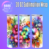 Floral Butterfly 20 OZ Sublimation Transfer