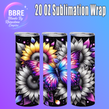 Flower And Butterfly 20 OZ Sublimation Transfer