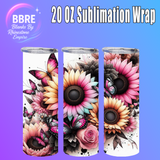 Floral Butterflies 20 OZ Sublimation Transfer
