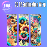 Floral Butterfly 20 OZ Sublimation Transfer