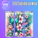 Flower And Butterfly 20 OZ Sublimation Transfer