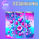 Floral Butterfly 20 OZ Sublimation Transfer