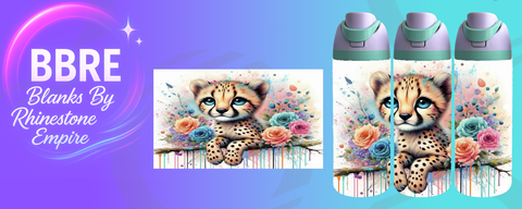 Leopard 24 OZ Sublimation Water Bottle Wrap