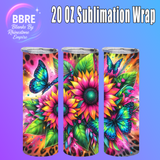 Flower And Butterfly 20 OZ Sublimation Transfer
