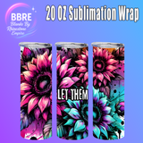 Floral Butterfly 20 OZ Sublimation Transfer