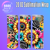 Floral Butterflies 20 OZ Sublimation Transfer