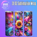 Flower And Butterfly 20 OZ Sublimation Transfer