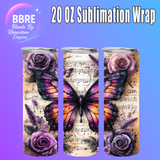 Flower And Butterfly 20 OZ Sublimation Transfer
