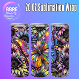 Floral Butterflies 20 OZ Sublimation Transfer