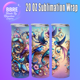 Flower And Butterfly 20 OZ Sublimation Transfer