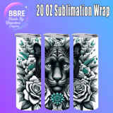 Floral Panther 20 OZ Sublimation Transfer