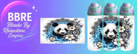 Panda 24 OZ Sublimation Water Bottle Wrap