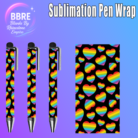 Love Heart Sublimation Pen Wrap