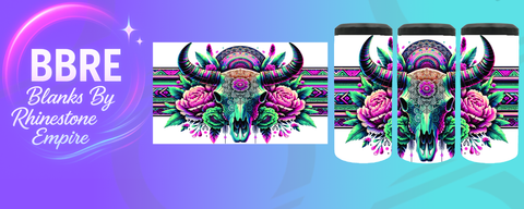 Cow Skull Can Cooler Wrap