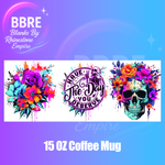 Floral Skull 15 OZ Cup Wrap