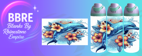Dolphin 24 OZ Sublimation Water Bottle Wrap