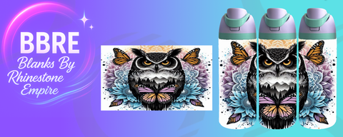 Owl 24 OZ Sublimation Water Bottle Wrap