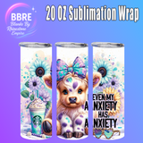 Colorful Cow 20 OZ Sublimation Transfer