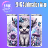 Colorful Cow 20 OZ Sublimation Transfer