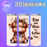 Colorful Cow 20 OZ Sublimation Transfer