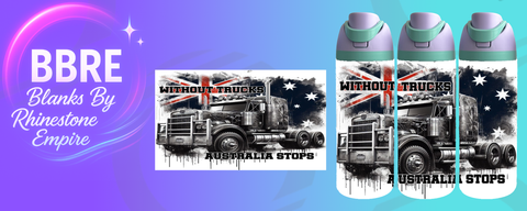 Truck 24 OZ Sublimation Water Bottle Wrap