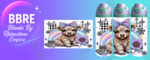 Cow 24 OZ Sublimation Water Bottle Wrap