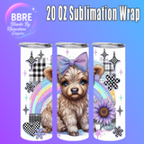 Colorful Cow 20 OZ Sublimation Transfer