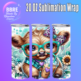 Cute Cow 20 OZ Sublimation Transfer
