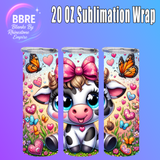 Colorful Cow 20 OZ Sublimation Transfer