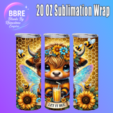 Colorful Cow 20 OZ Sublimation Transfer