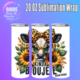 Colorful Cow 20 OZ Sublimation Transfer