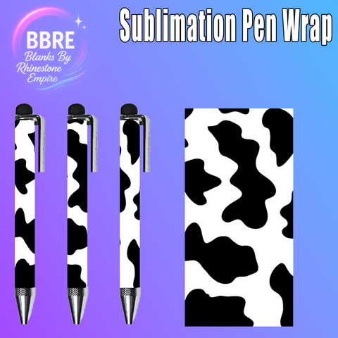 Cow Print Sublimation Pen Wrap