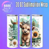 Cute Cow 20 OZ Sublimation Transfer