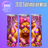 Cute Cow 20 OZ Sublimation Transfer