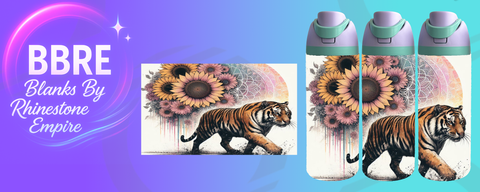 Tiger 24 OZ Sublimation Water Bottle Wrap