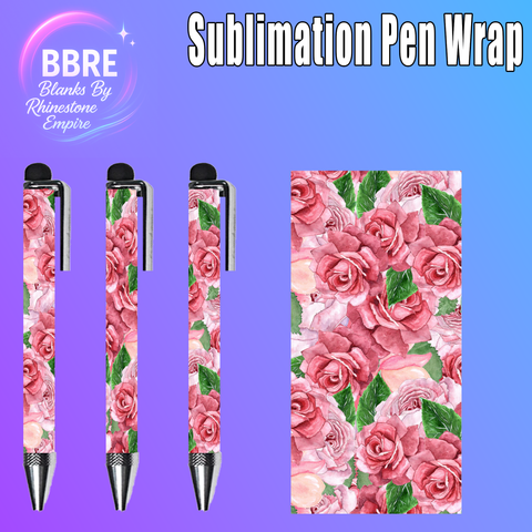Roses Sublimation Pen Wrap