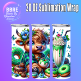 Colorful Cow 20 OZ Sublimation Transfer