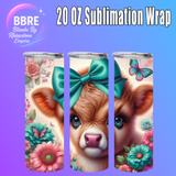 Colorful Cow 20 OZ Sublimation Transfer
