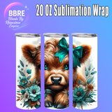 Cute Cow 20 OZ Sublimation Transfer