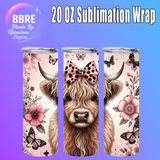 Colorful Cow 20 OZ Sublimation Transfer