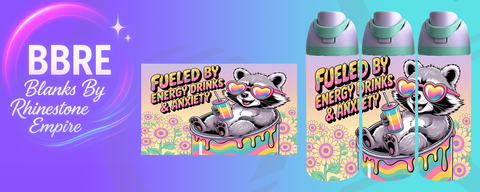 Raccoon 24 OZ Sublimation Water Bottle Wrap