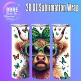 Cute Cow 20 OZ Sublimation Transfer